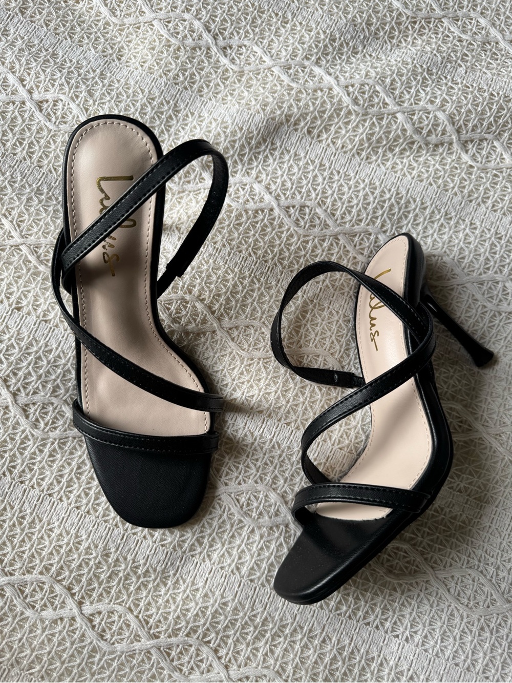 Lulus Leigh Strappy Black Stiletto Heels